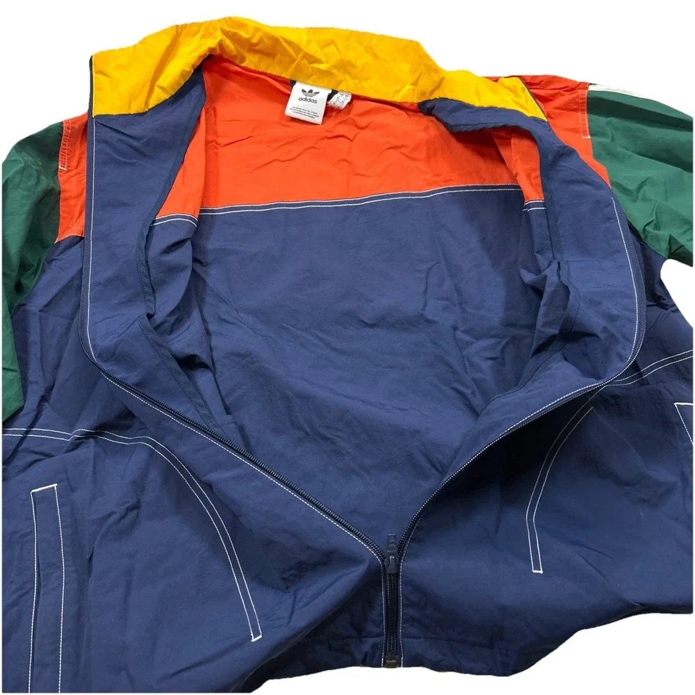 Adidas Colorblock Summer Bball Windbreaker‎ Men's Full Zip Jacket Size XL